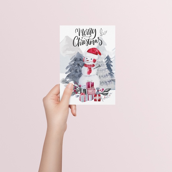 Watercolor Christmas Wall Art Illustration Print Poster Unframed - Picture 4 of 5